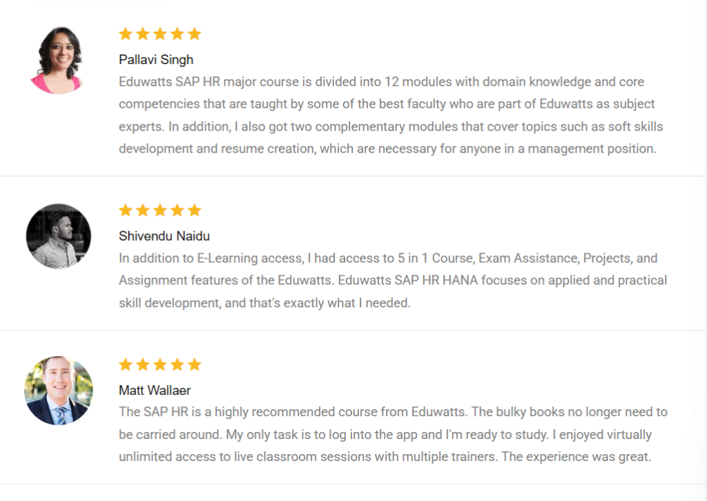 Eduwatts Reviews for SAP Courses